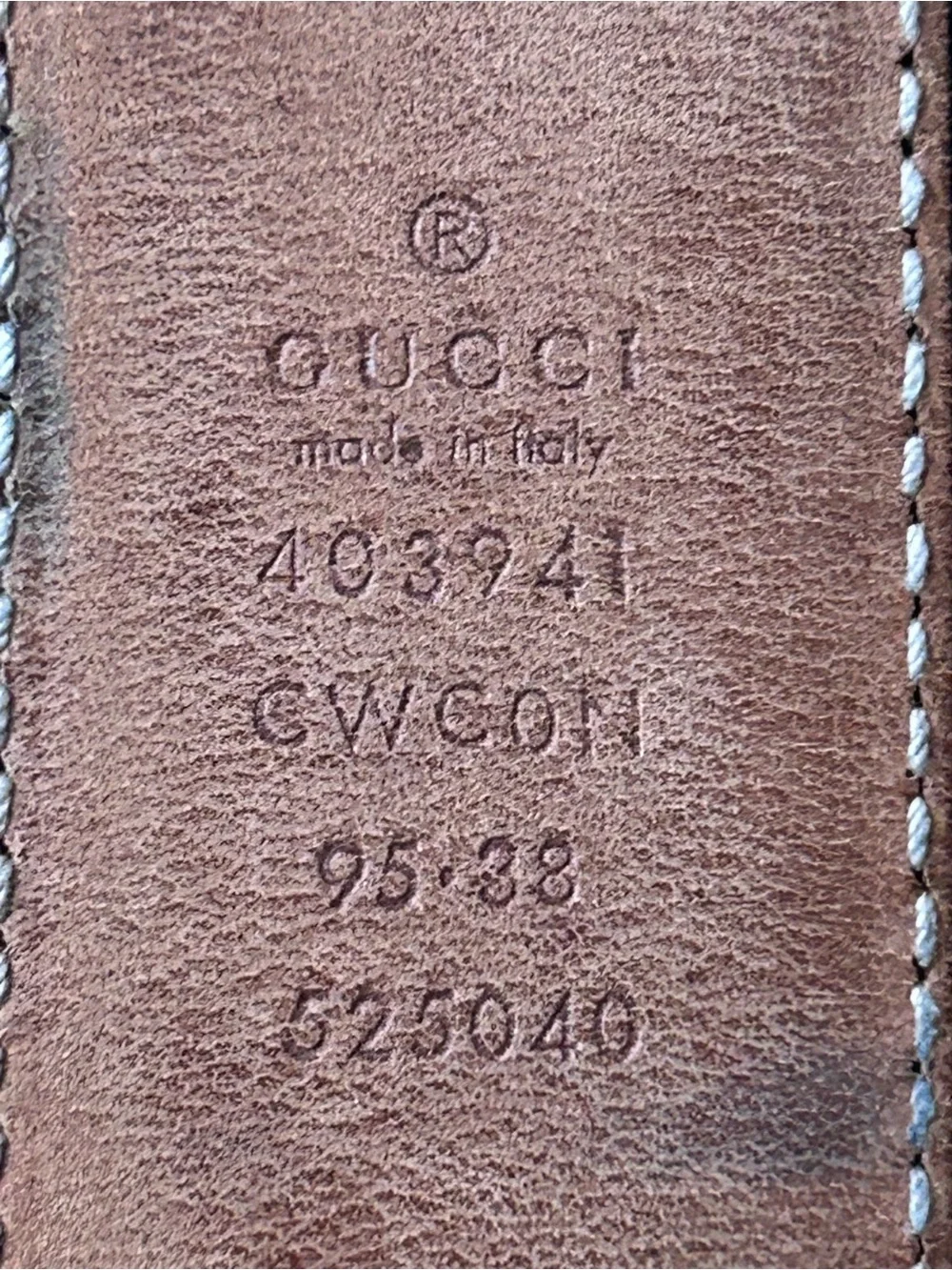Gucci Black Leather Belt Strap with Embossed Logo Stamping